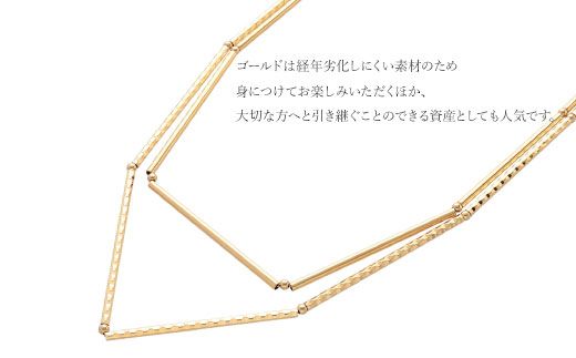 K18 パイプ2連デザインチェーンネックレス|金 ゴールド 18金 K18 パイプ2連デザインチェーンネックレス|金 ゴールド 18金