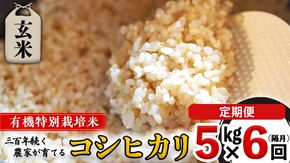 【 先行予約 】令和6年産 ＜ 定期便 ＞ 玄米 5kg×6回(隔月) 三百年 続く農家 の 有機特別栽培米 コシヒカリ 有機栽培 農創 米 こめ コメ ごはん ご飯 国産 茨城県産 おいしい 新生活 プレゼント 新生活応援 必要なもの 便利 おすすめ 消耗品 一人暮らし 二人暮らし 必要 [AC41-NT]