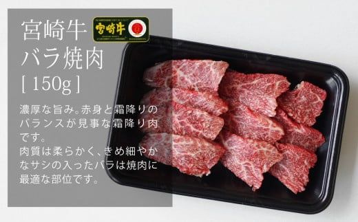 宮崎牛焼肉450gセット(バラ、モモ、ウデ/各150g)_M109-009