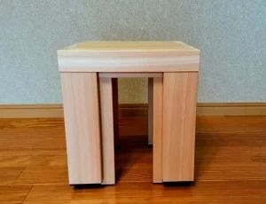 木の香アート『まどころ』 桧の多用途二連スツール