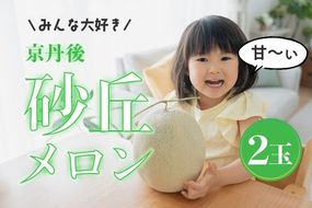 【先行予約】みんな大好き甘～ぃ！京丹後砂丘めろん！ 2玉（2026年7月下旬～発送）　YK00530