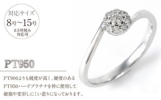 PT950 ハード プラチナ ダイヤ 0.18CT リング R3715DI-P2 188 PT950 ハード プラチナ ダイヤ 0.18CT リング R3715DI-P2 188
