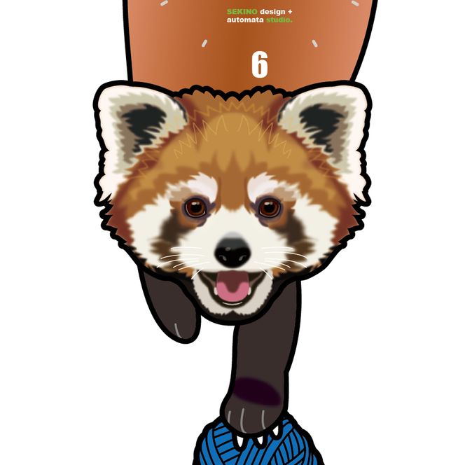 レッサーパンダ（口開き）振り子時計 C-CE-RP2A
