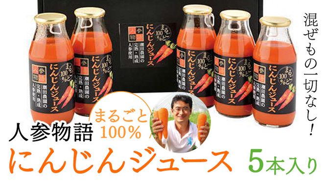 人参物語 まるごと 100％ にんじん ジュース 5本入り 野菜 ジュース [AN001ci]