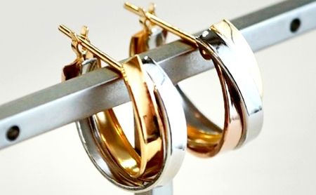 Pt900/K18YG/PG 3カラー コンビ 地金 フープピアス 保証書付 KO-0010 SWAD004