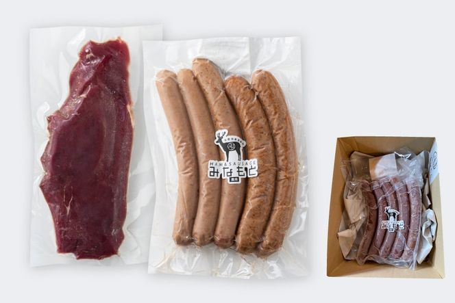 【初心者でも安心】 鹿モモ肉 200g＆鹿ソーセージ 300gのジビエセット [日添 熊本県 五木村 51120302] 鹿肉 シカ肉 しか肉 ジビエ セット ジビエセット モモ肉 もも肉 ソーセージ 鹿ソーセージ 熊本県 五木村 特産