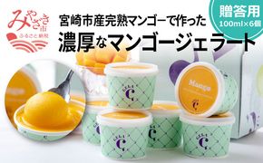 数量限定 宮崎市産完熟マンゴーで作った濃厚なマンゴージェラート(贈答用 100ml×6個)_M184-006