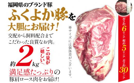 ふくよか豚肩ロースブロック約2kg 豚肩ロースブロック 豚肩ロースブロック肉 豚肉 肩ロース ブロック肉 豚ブロック肉 豚 ふくよか豚 トンテキ ステーキ しょうが焼き とんかつ チャーシュー ローストポーク 冷蔵便