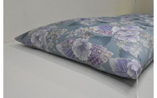 L40綿混わた入手づくり敷ふとん　色ブルー系　柄おまかせ