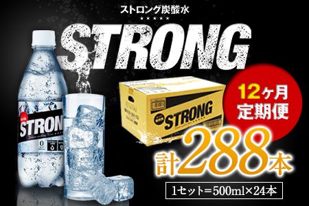 [12か月定期便]強炭酸水12箱(計12回お届け 合計12ケース: 500ml×288本)[お申込み翌月から出荷]強炭酸水 熊本県玉東町産の水を使用! クリアで爽快な喉越し!くまもと風土の強炭酸水★ストロング炭酸水 ふるさと納税 熊本県 玉東町 炭酸水 水 強炭酸 送料無料 便利 ダイエットしたい方に スポーツ お酒割---gkt_lcl_10_24h12tei---