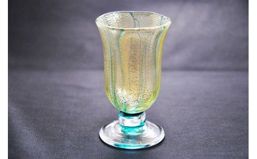 金彩冷酒杯 緑 HA-03-2【粋工房】_HA1631