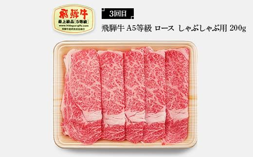 飛騨牛 A5等級 満喫 定期便 全4回 食べ比べ 200g F4N-1694