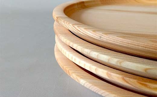 ひのき皿 4枚セット 木製 ワンプレート 桧 工芸品 木工品 おしゃれ 贈り物 プレゼント 岐阜 中津川 F4N-1811