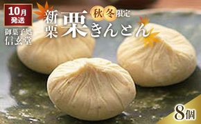 中津川銘菓：栗きんとん8個箱入り[秋季限定] 御菓子処 信玄堂 【10月お届け】 F4N-1932