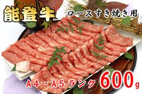 [AS001]【A4-5ランク】能登牛ロースすき焼用（600g）