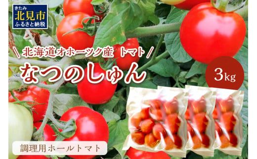 北海道オホーツク産 トマト『なつのしゅん』3kg 調理用ホールトマト ( 野菜 トマト 調理用 )【100-0004】