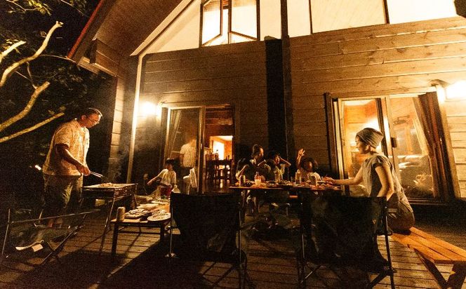 HG001 都留市の別荘民泊「ログハウスせせらぎ」1泊定員7名まで