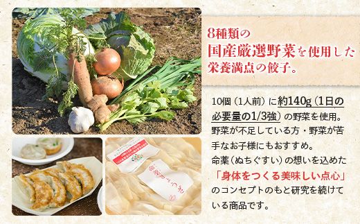 【なかしべつミルキーポーク100％使用】 樹苞 命薬ぎょうざ15個（約1.5人前）【5301101】