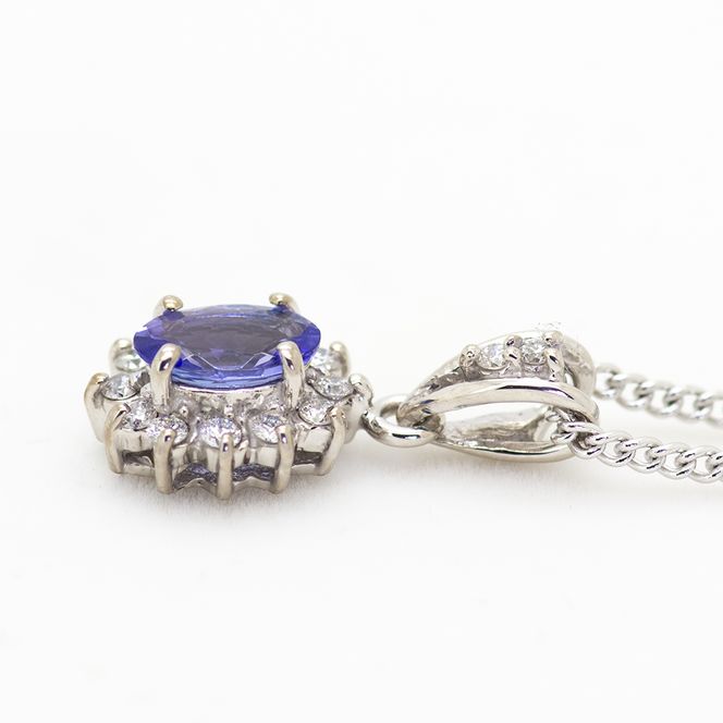 タンザナイト ペンダント 0.3ct K10WG （13403）　BR-61
