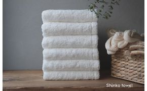 G2695 【TVで紹介！】おぅ！え～やん フェイスタオル（ホワイト）6枚【泉州タオル 国産 吸水 普段使い 無地 シンプル 日用品 家族 ファミリー】