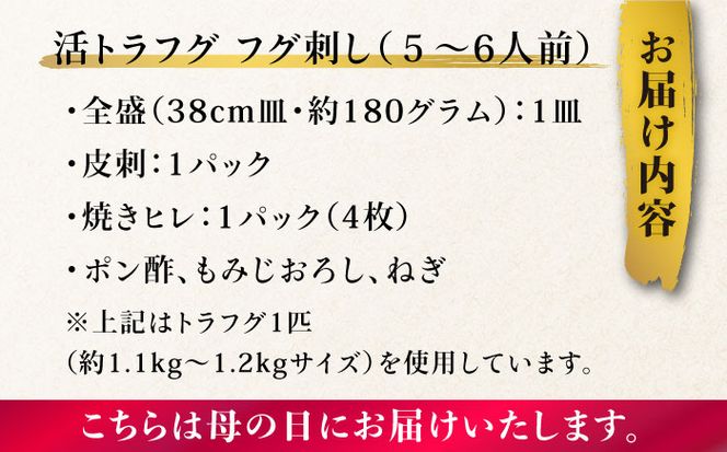 【母の日にお届け！】【長崎県産】活トラフグ フグ刺し（５～6人前） / ふぐ 刺身 南島原市 / ながいけ[SCH065]