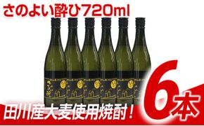 田川産大麦使用焼酎！さのよい酔ひ720ml×6本