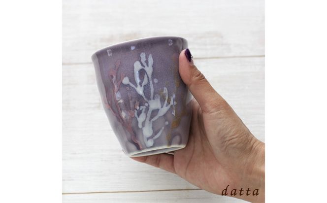 【datta.沖縄南の島陶芸工房】珊瑚タンブラー 紅掛空色（ペアセット）