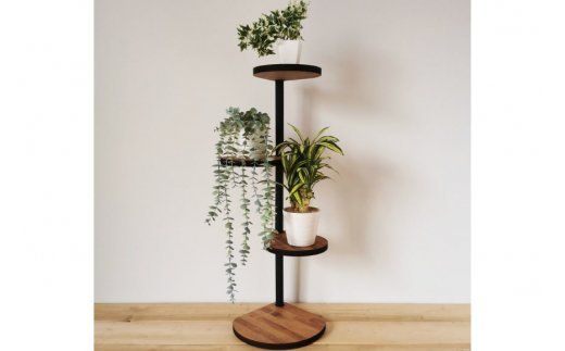 【角にも置ける】しずくのスタンドシェルフ 3段タイプ ブラウン（天然木/完成品） [新星金属製作所 大阪府 守口市 20940965] 