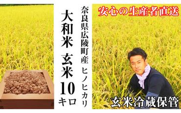 [新米先行受付][令和6年度産][10月下旬より順次発送予定]色彩選別加工済大和米 奈良県広陵町ヒノヒカリ玄米10kg// お米 ひのひかり お米 広陵町