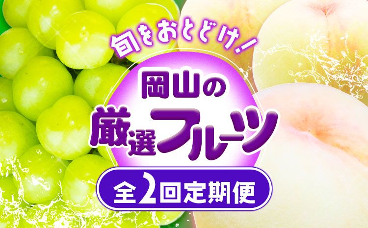 [2025年先行予約] 岡山の厳選フルーツ 定期便2回コース 岡山の白桃 6玉(1.6kg以上) シャインマスカット 晴王 2房(1房600g以上) 化粧箱入り ギフト 贈答用 旬 フルーツ 果物 株式会社山博(中本青果) [2025年7月上旬-8月下旬頃出荷] 岡山県 浅口市 送料無料--124_c282tei_23_57000_jul2---