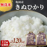 定期便 無洗米 10kg 12ヶ月 京都丹波産 キヌヒカリ 12回定期便 10kg （5kg×2袋） ×12回 計120kg ※受注精米◇《米 白米 きぬひかり 計120kg ふるさと納税 無洗米 大嘗祭供納品種》※北海道・沖縄・離島への配送不可