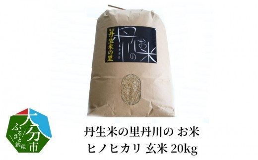 【B02009】 丹生米の里丹川のお米 ヒノヒカリ玄米 20kg
