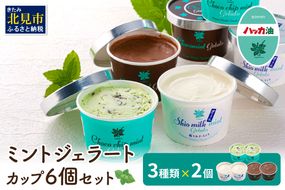 ミントジェラート カップ 3種×2個 ( ジェラート アイス アイスクリーム ハッカ チョコ ミント ミントアイス スイーツ チョコチップミント カカオ カップアイス ふるさと納税 )【007-0010】