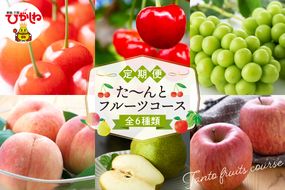 	【2026年先行予約 6回 定期便】2026年 た～んと フルーツ コース 山形県 東根市 さくらんぼ もも シャインマスカット ラ・フランス りんご hi099-044