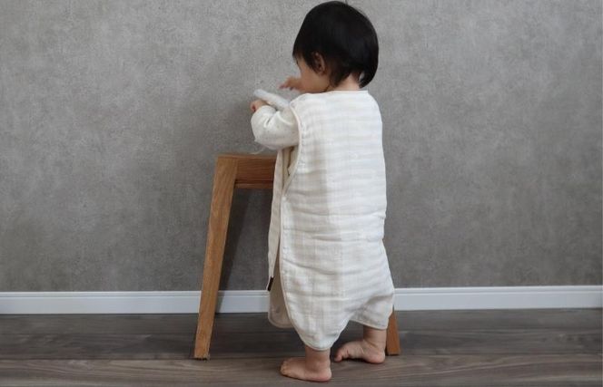 G1990 【eclat bebe】泉州南部織 4重ガーゼ スリーパー《BeWh》