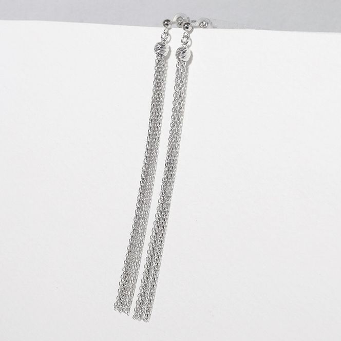 プラチナ　ミラーボールタッセルピアス  BQ-120