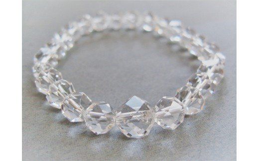  水晶甲州連摺り切子女性用念珠（正絹房：C：藤にピンク）　AH-1