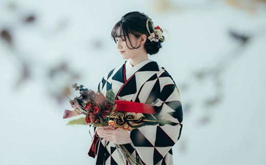 【布花アクセサリー】パンジーと赤い実のヘッドアクセサリーset 036008