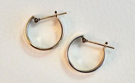 Pt900/K18 プラチナ イエローゴールド 地金 フープピアス 保証書付 KO-0007 SWAD001