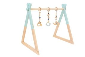 ND-6 HOPPL（ホップル）　ベビージムセット（シーグリーン）・ハンギングトイ（ブルー）