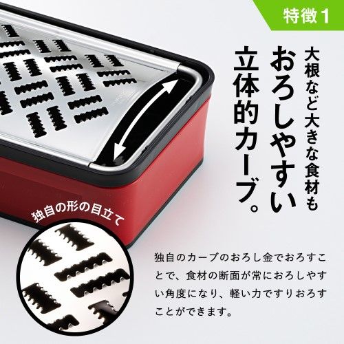 H10-135 快菜 スーパーおろし器 レッド（SSK-11）食洗機不可