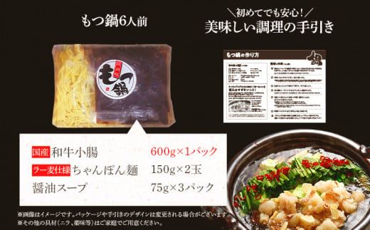 もつ鍋6人前 醤油味 6人前 醤油 醤油味 国産牛小腸 国産もつ モツ 鍋 お土産 美味しい 豪華 贅沢 福岡県 福岡 九州 グルメ お取り寄せ