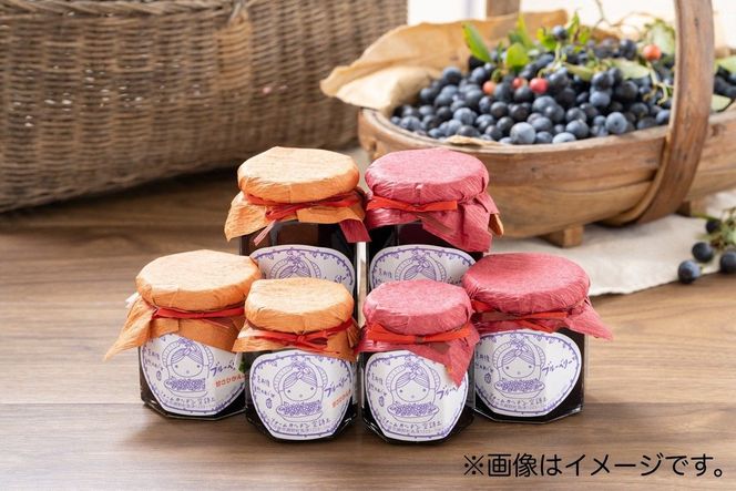ジャム2本セット（110g×２）通常と甘さひかえめ各1本ずつ　ブルーベリー ジャム 無添加 手作り 加工食品 2本 ぶるーべりー じゃむ フルーツ 果物 アントシアニン 完熟 国産 朝食 朝ごはん トーストヨーグルト 生産者応援 農家応援 FG00005