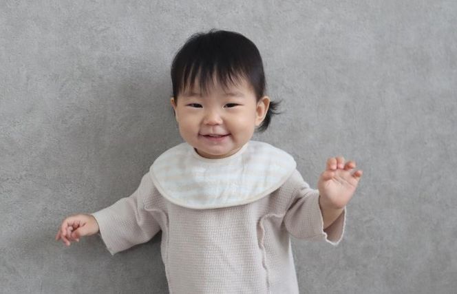 G1910 【eclat bebe】泉州南部織 4重ガーゼ スタイ＆miniハンカチ《22AW/Be》＜スピード発送＞