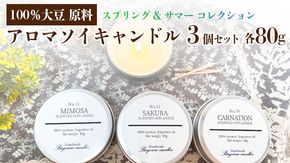 100%大豆が原料! アロマ ソイキャンドル ～スプリング & サマー コレクション 3個 セット 【Bayview candles】 キャンドル ソイ ワックス フレグランス  贈り物 プレゼント キャンプ [BA009ya]