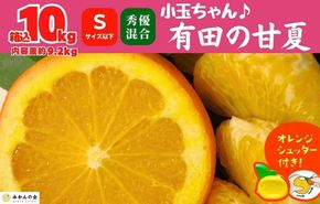 甘夏 小玉ちゃん 箱込 10kg (内容量約9.2kg) 秀品 優品 混合 Sサイズ以下 産地直送【みかんの会】 AX261
