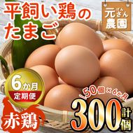 ＜定期便・全6回 (連続)＞平飼い赤鶏のたまご (総量300個・S-Mサイズ50個×6回) 元さん農園 卵 玉子 卵かけご飯 玉子焼き 平飼い 鶏 鶏卵 養鶏場直送 朝採れ 新鮮 大分県 佐伯市 【GE006】【 (株)海九】