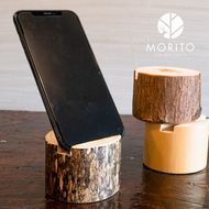 ⑱MORITOブランド　森の丸太スタンド　「SABI」　／スマホスタンドとエコバッグセット　シック