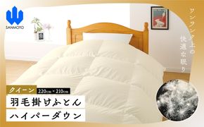 【クイーン】羽毛掛けふとん　ハイパーダウン　２２０ｃｍ×２１０ｃｍ　羽毛布団 FCA001