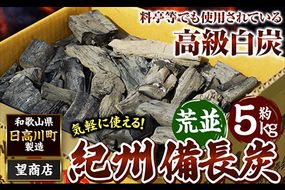 紀州備長炭 荒並 約5kg 望商店 《30日以内に出荷予定(土日祝除く)》 和歌山県 日高川町 備長炭 紀州備長炭 炭 約5kg 高級白炭---wshg_nzm4_30d_23_21000_5kg---